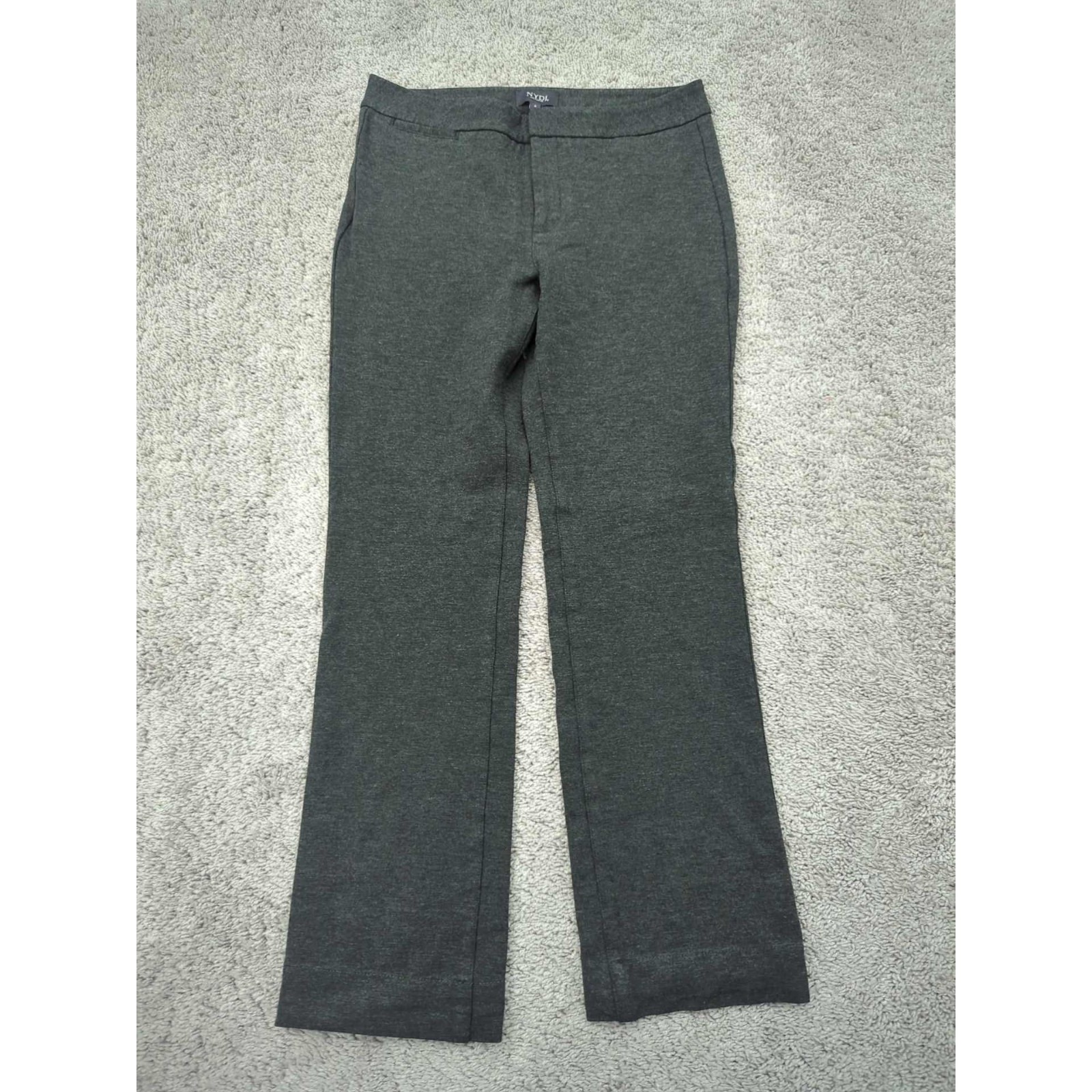 Nydj Trouser Pants Womens 6 Heather Gray Mid Rise Stretch Casual Comfort